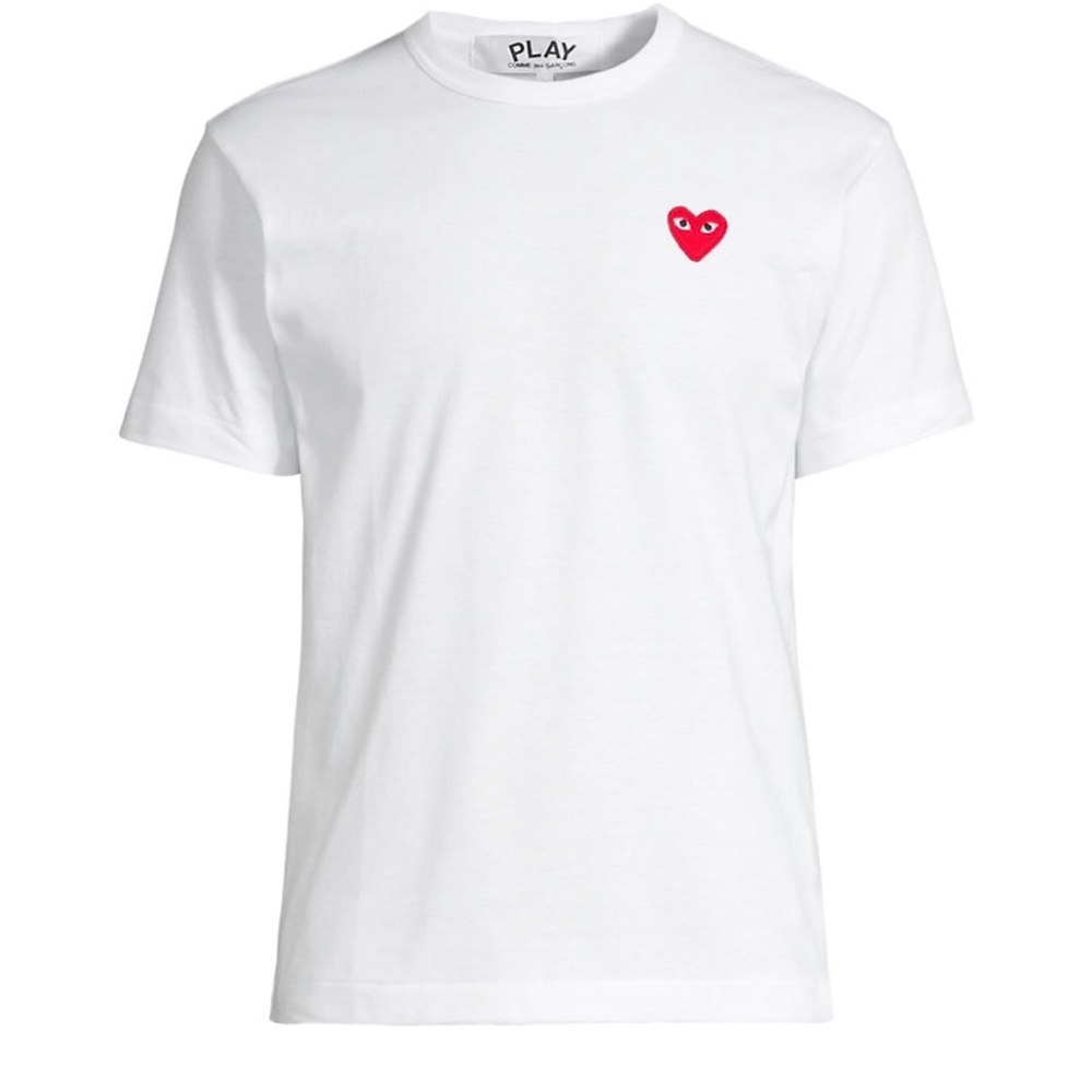 White CDG Shirt with red